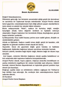 Anayol Partisi’nden “Sistem ve Adalet” Vurgulu Basın Açıklaması 2 basin bildirisi