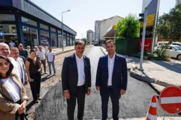 Çamdibi’nde yollar yenileniyor: Tugay ve Eşki sahada asfalt çalışmalarını inceledi